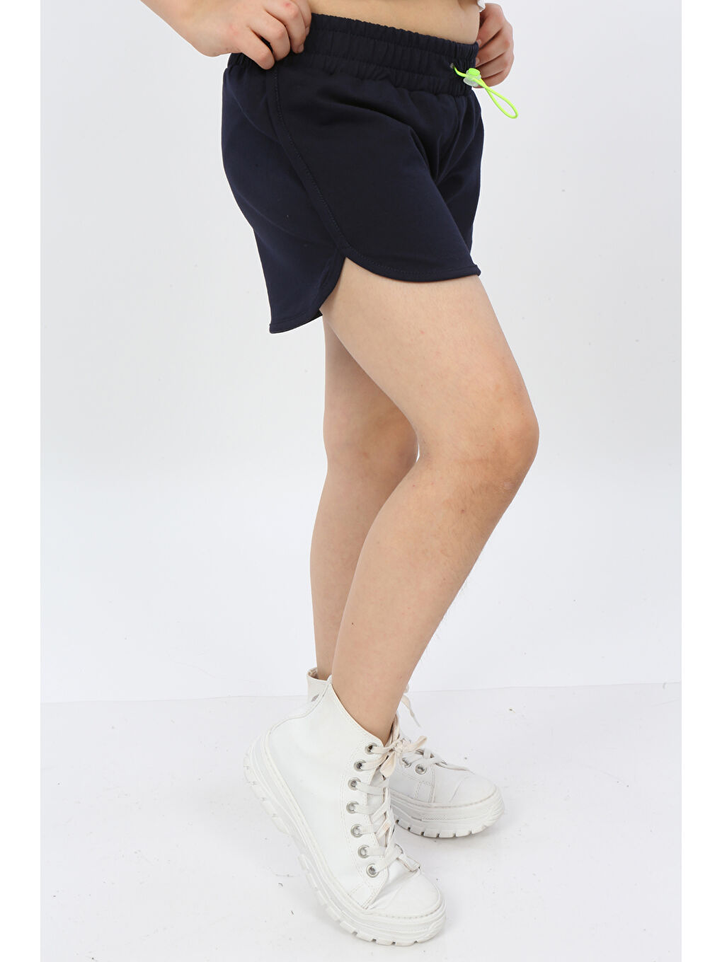 Lacivert Kız Çocuk Start Nakışlı Şort-1