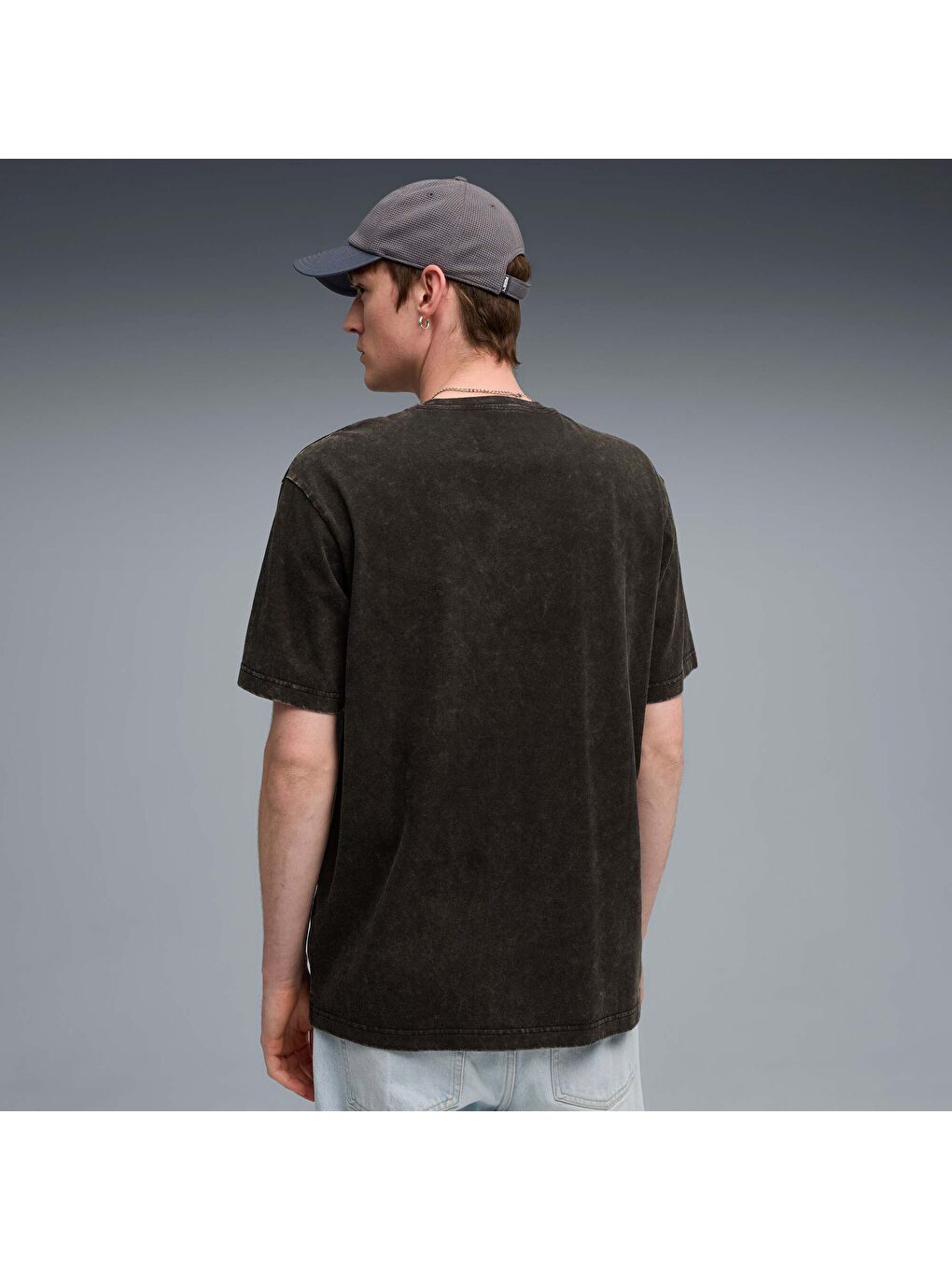 Siyah ESSENTIALS Elevated Erkek Geniş Kesim Tişört-2