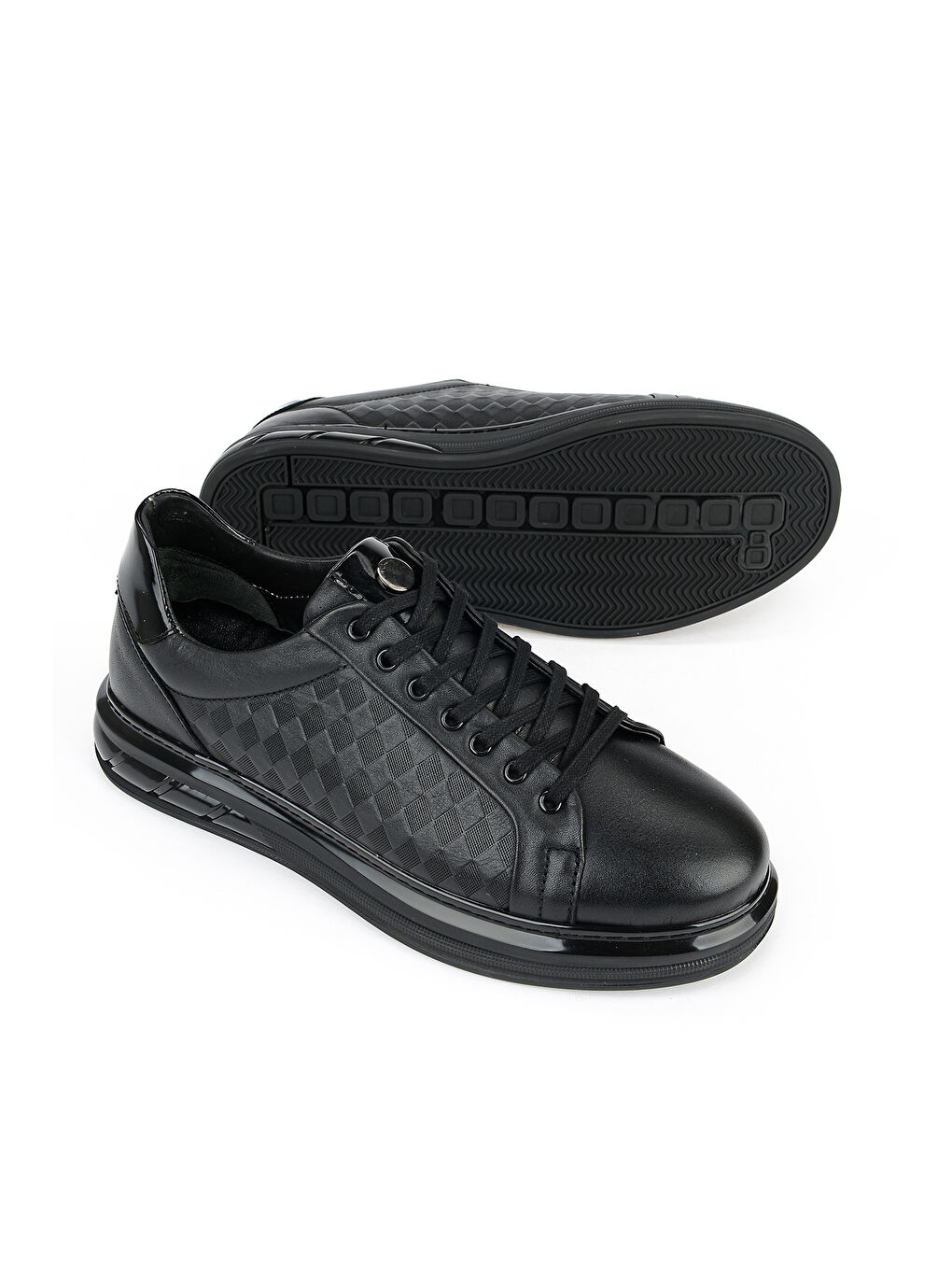 Erkek Hakiki Deri Sneaker 1611057Z1011 Siyah-3