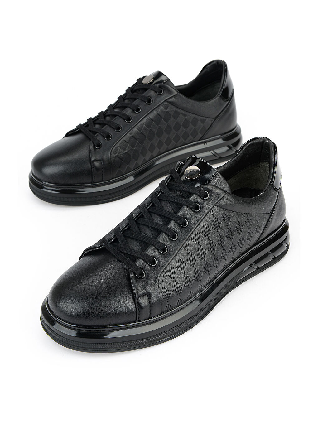 Erkek Hakiki Deri Sneaker 1611057Z1011 Siyah-4