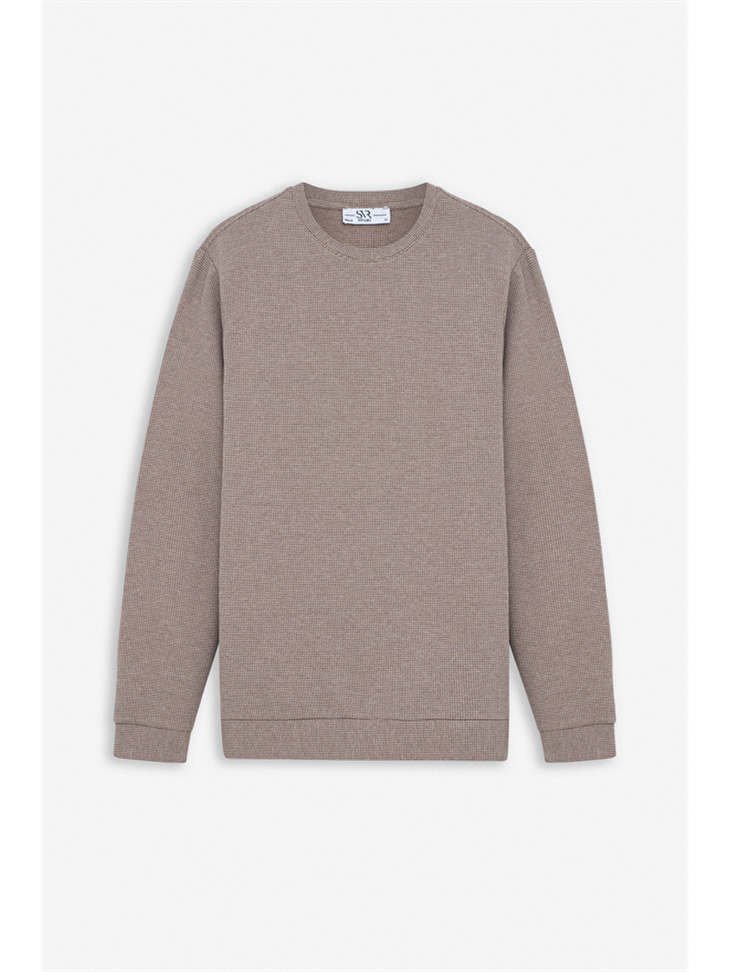 Kahverengi Koyu Kahve Regular Düz Bisiklet Yaka Sweatshirt-5