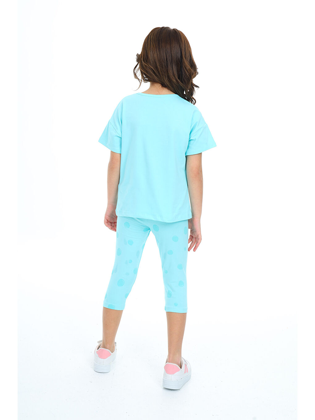 Toontoykids Mint Yeşil Kız Çocuk Baskılı Kaprili Takım - 4