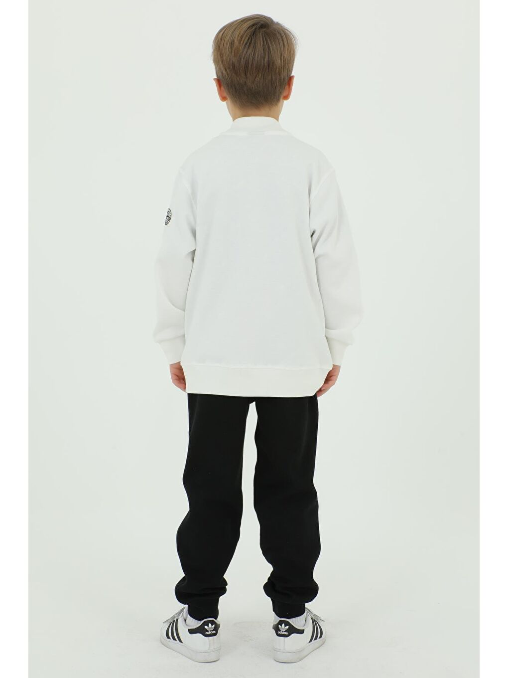 Ekru Bisiklet Yaka Erkek Çocuk T-Shırt Baskı Detaylı 3 Lü Eşofman Takımı-7