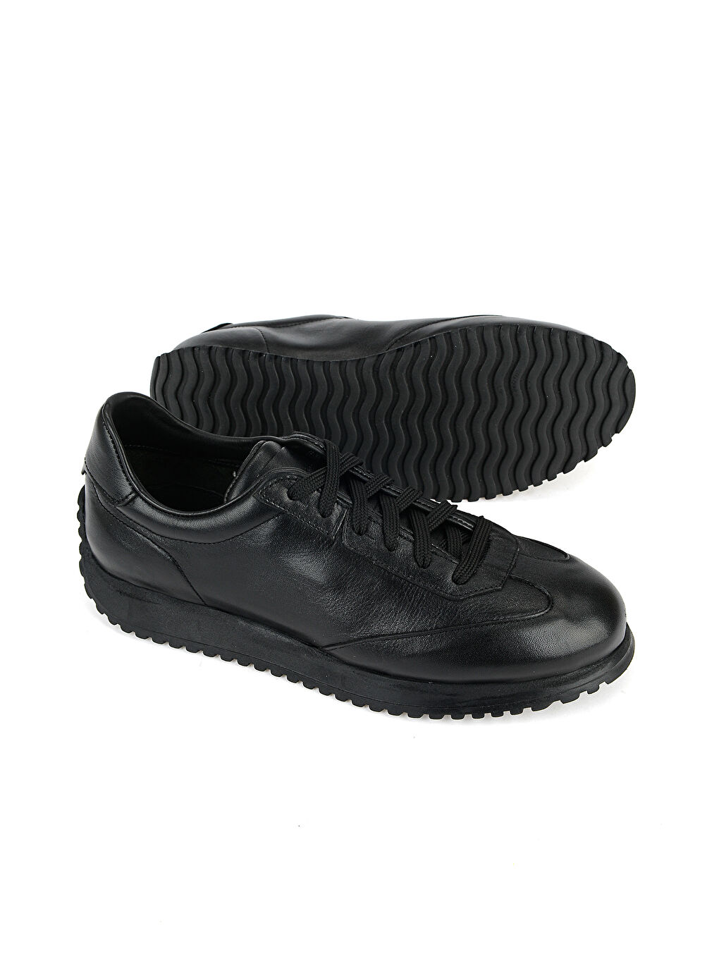 Erkek Hakiki Deri Sneaker 1611026Z229 Siyah-3