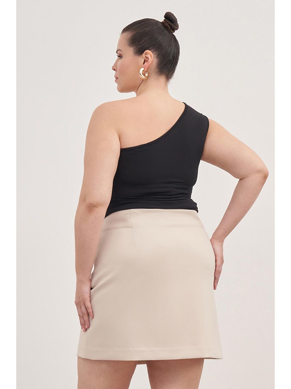 Siyah Tek Omuz Drapeli Top-4