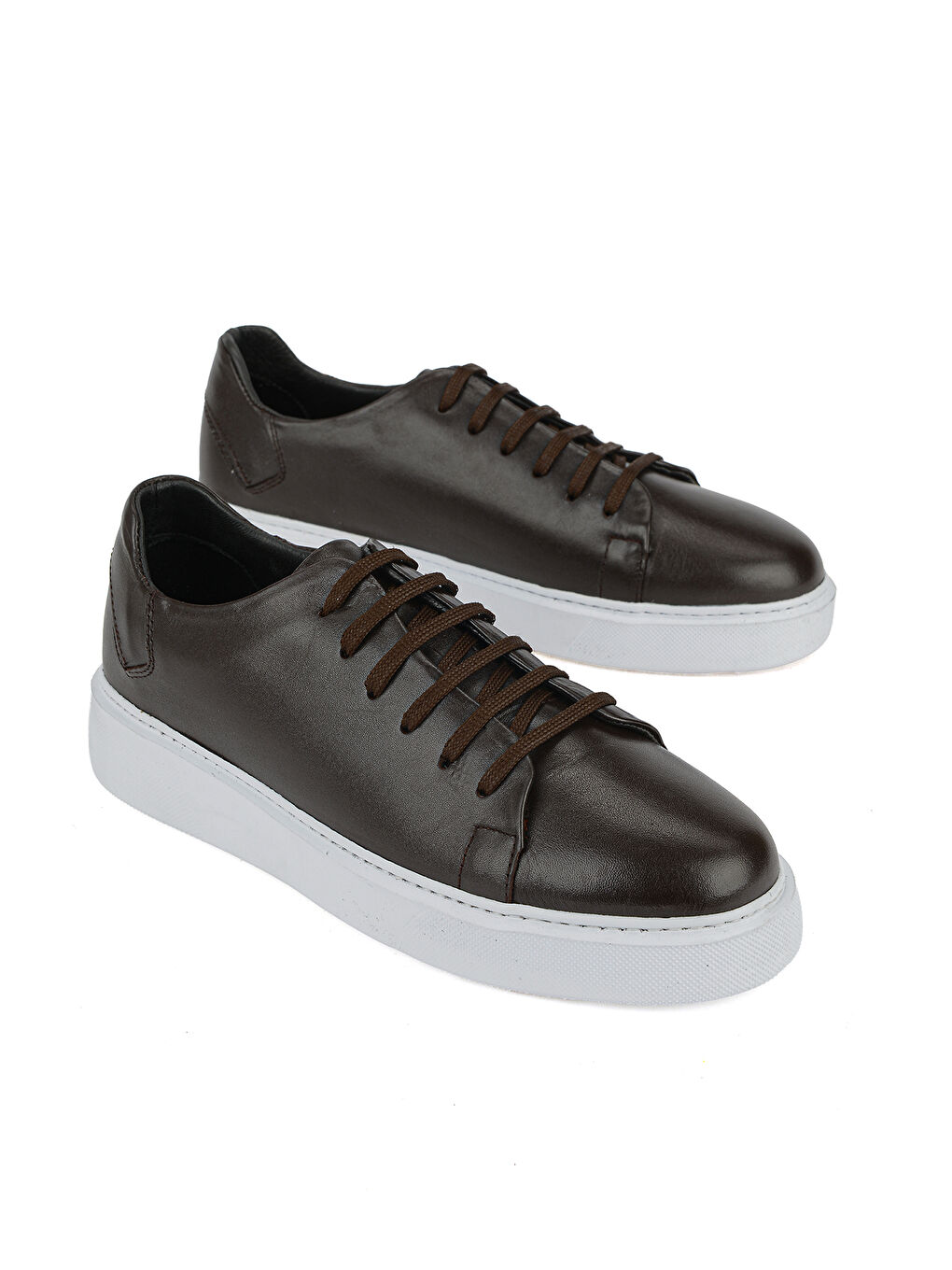 Kahverengi Erkek Hakiki Deri Sneaker 161423Z514 Kahve-1