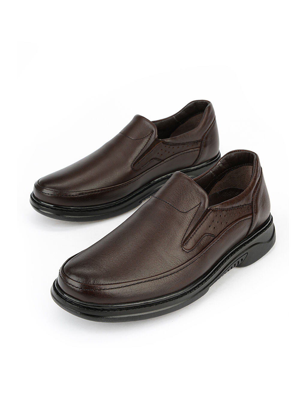 Kahverengi Erkek Hakiki Deri Konfor Ayakkabı 161123Z4641 Kahve-4