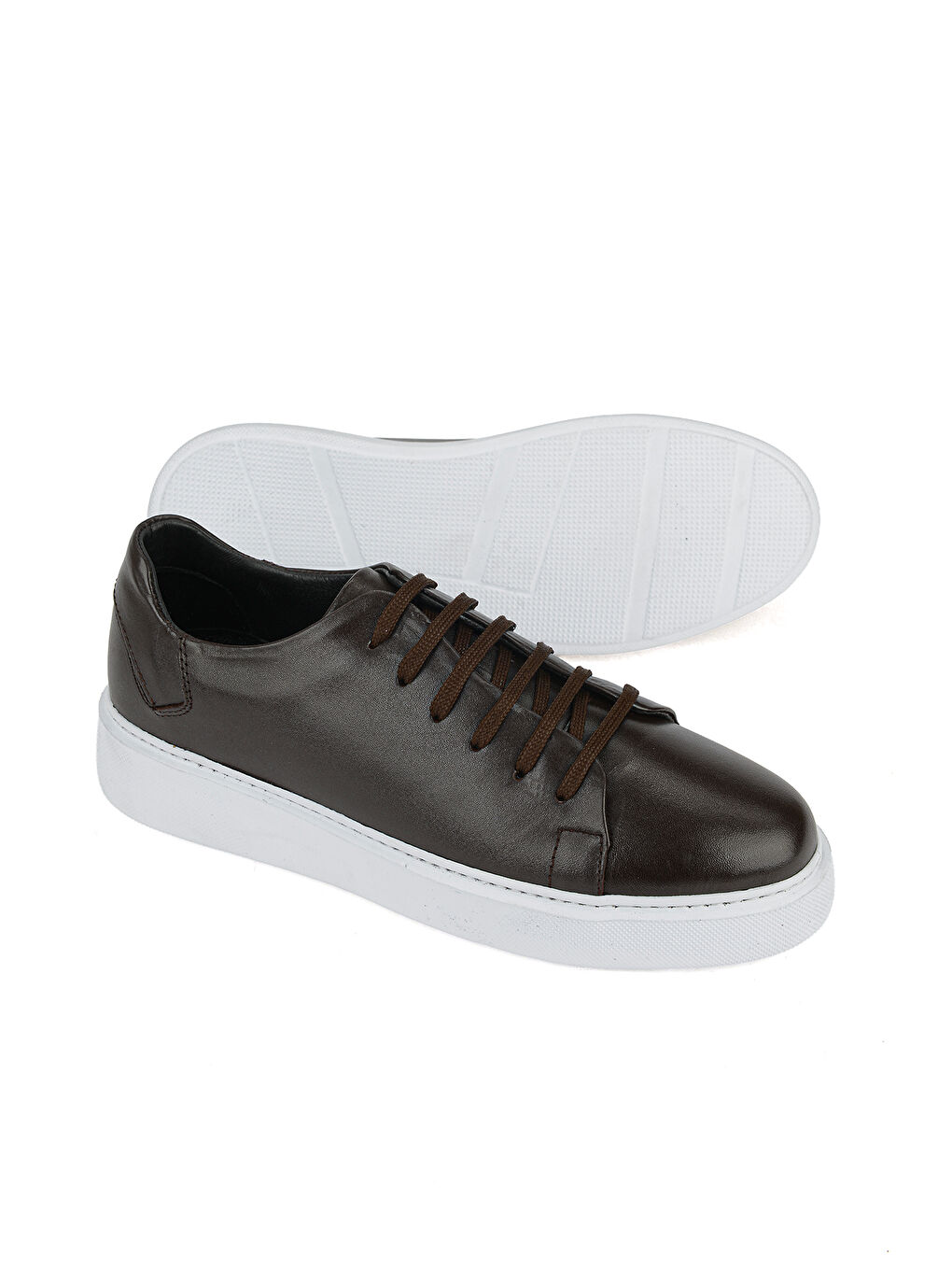 Kahverengi Erkek Hakiki Deri Sneaker 161423Z514 Kahve-3