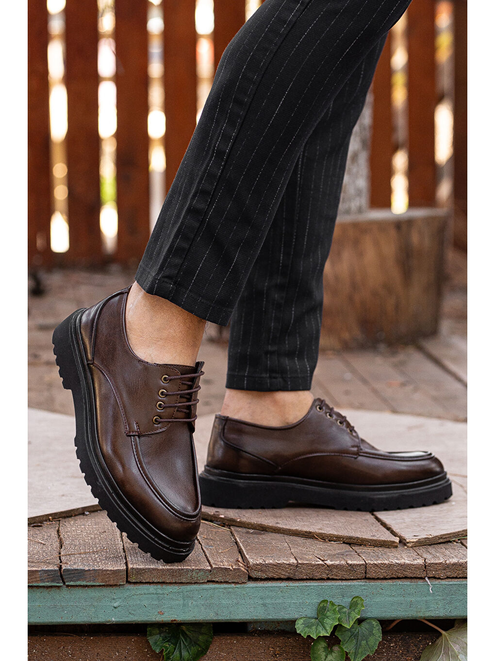 Kahverengi D0181 Günlük Ortopedik Erkek Klasik Ayakkabı-1