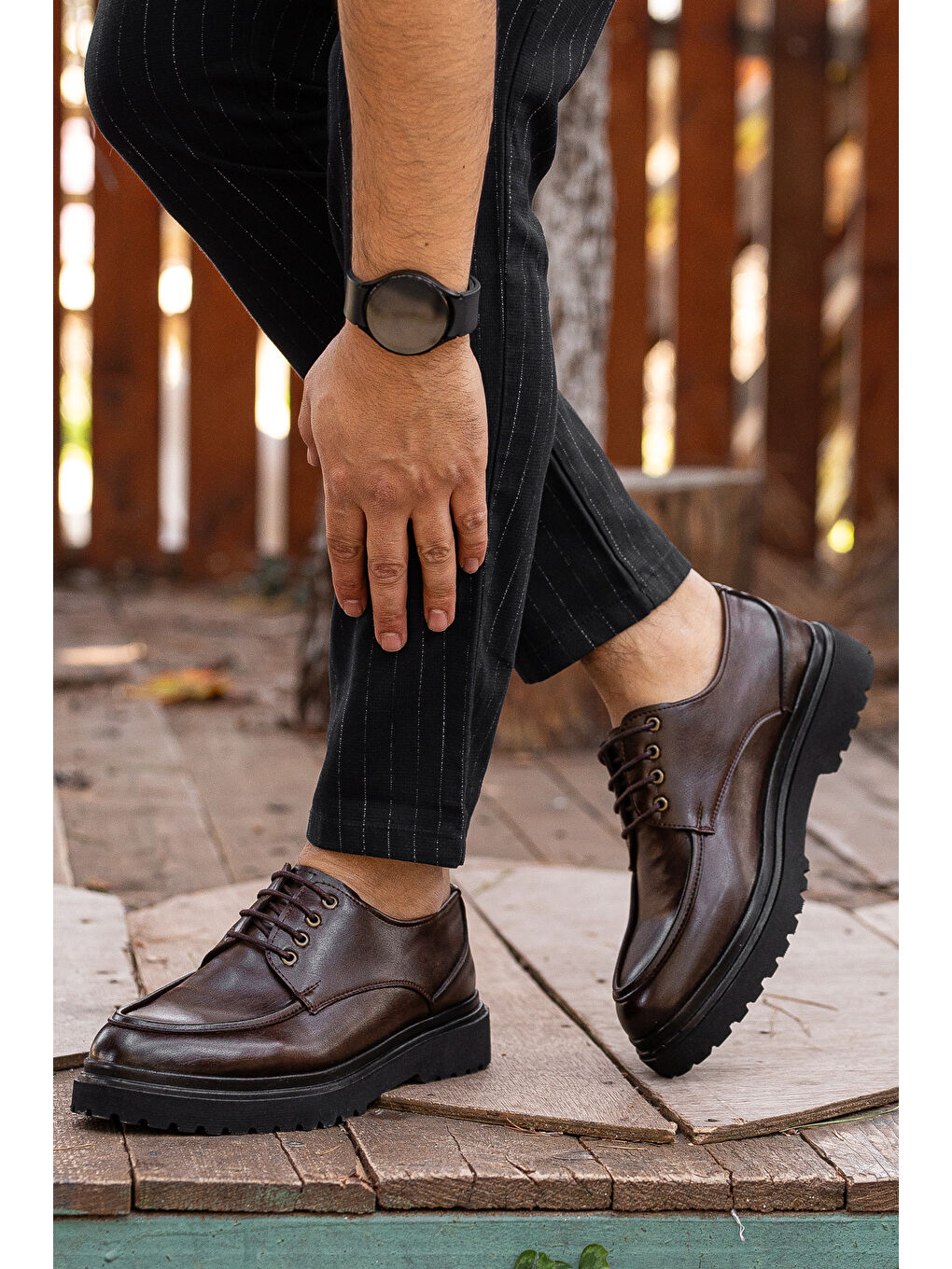 Kahverengi D0181 Günlük Ortopedik Erkek Klasik Ayakkabı-2