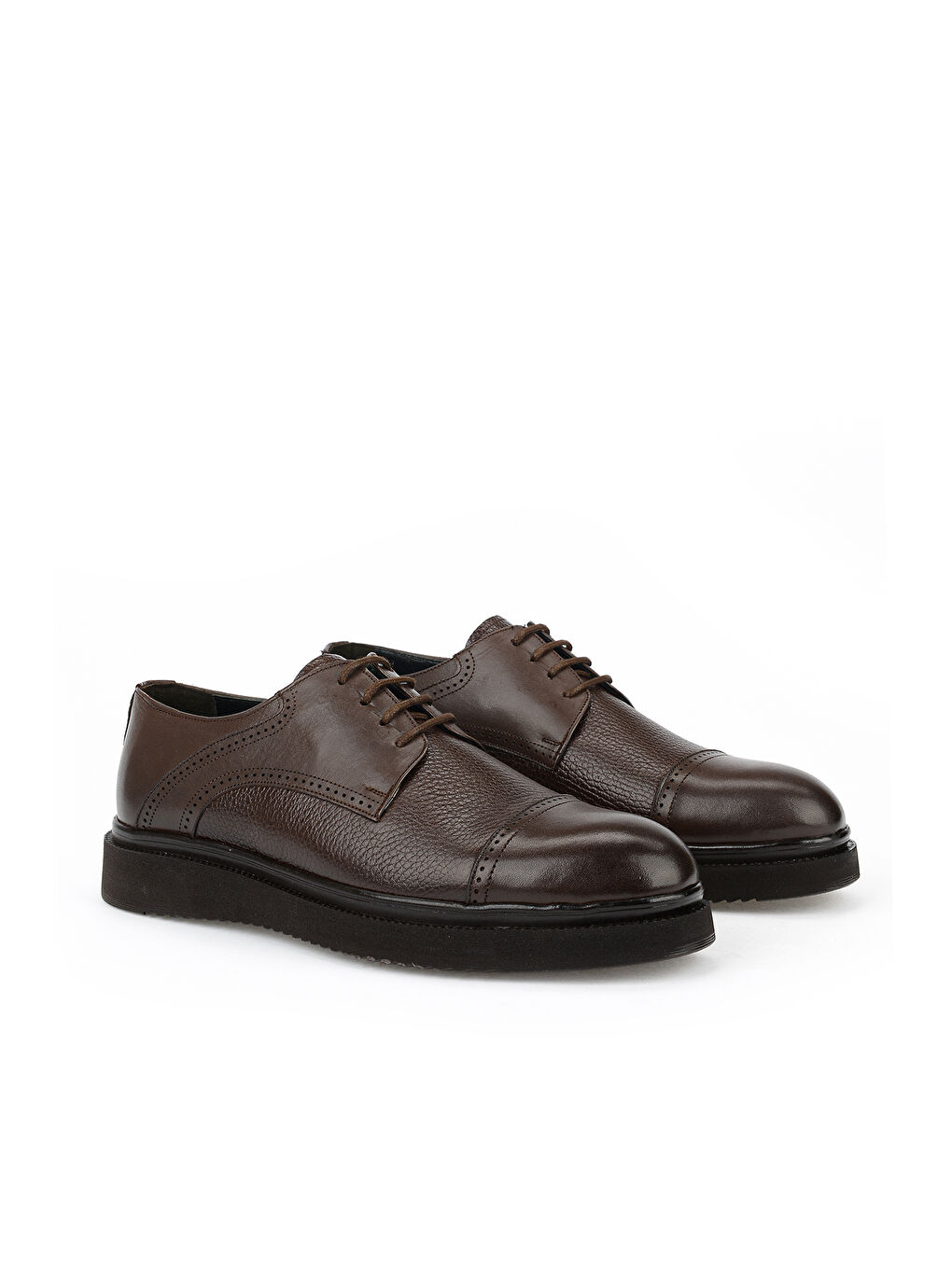 Kahverengi Erkek Hakiki Deri Klasik Ayakkabı 15348Z807 Kahve-1
