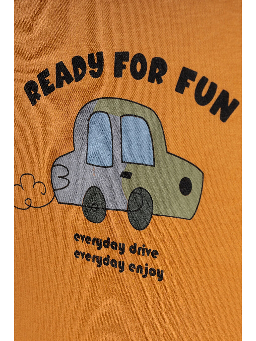 Turuncu Ready Araba Baskılı Erkek Bebek Pijama Takımı 74172-1