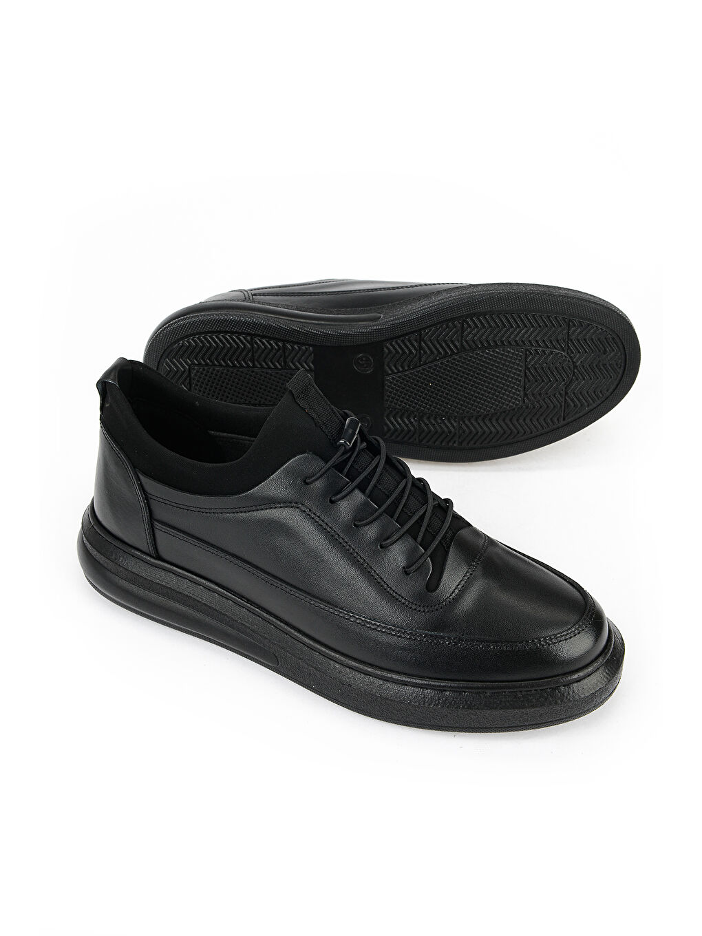 Erkek Hakiki Deri Sneaker 161423Z88 Siyah-3