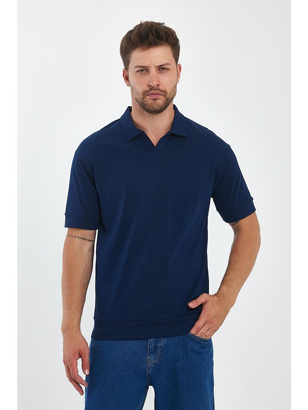İndigo Polo Yaka Erkek Tişört 2778