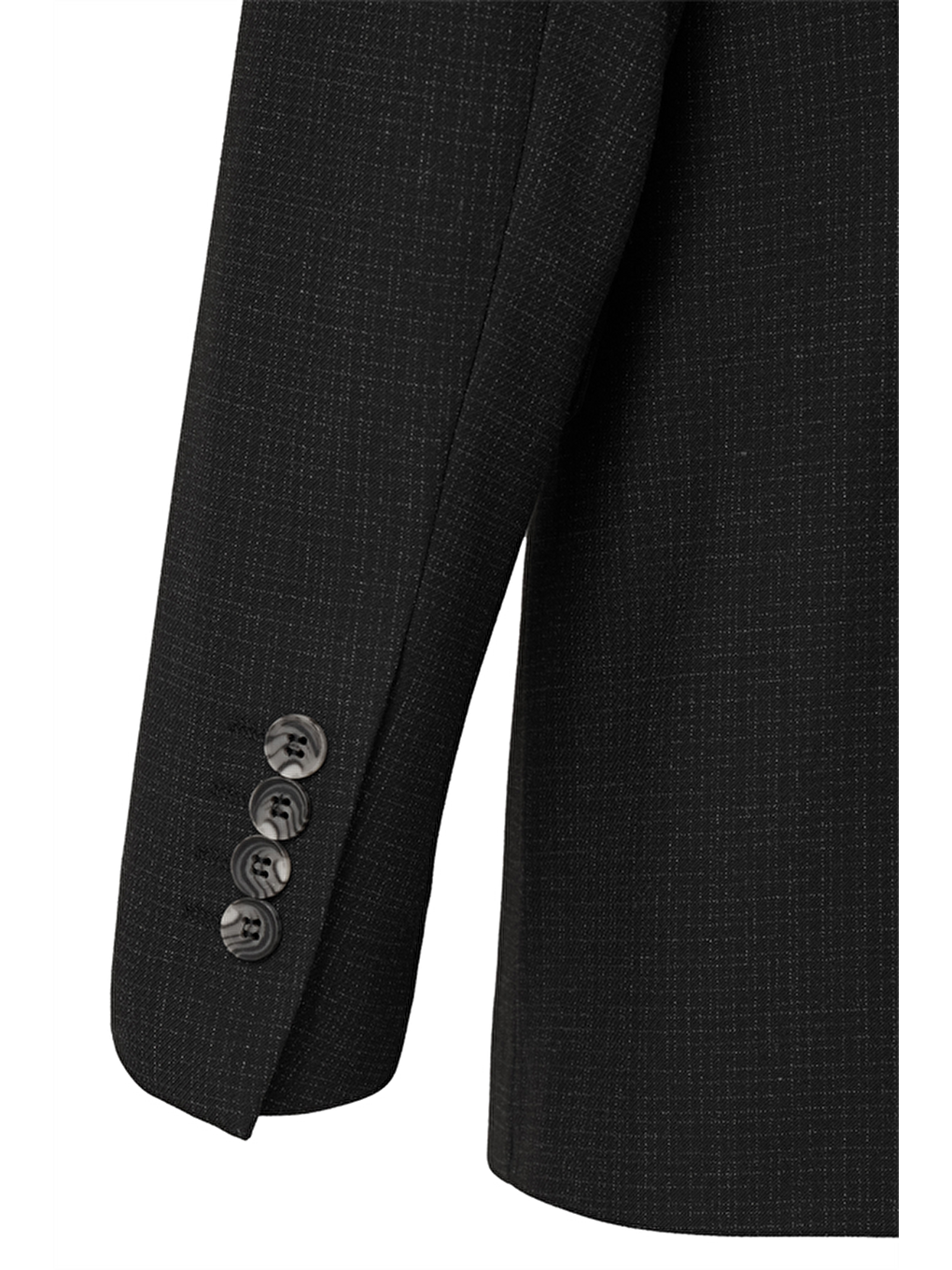 Siyah Regular Sivri Yaka 4 Drop Takım Elbise-4