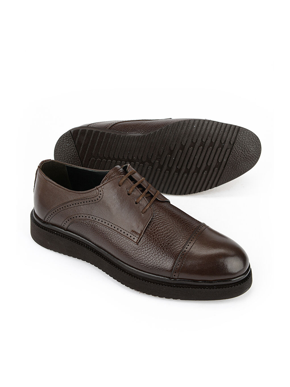Kahverengi Erkek Hakiki Deri Klasik Ayakkabı 15348Z807 Kahve-3