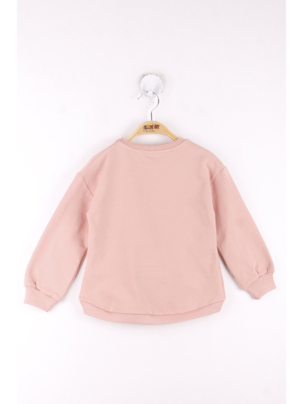 Pembe Kız Çocuk Kedi Baskılı Sweatshirt-2