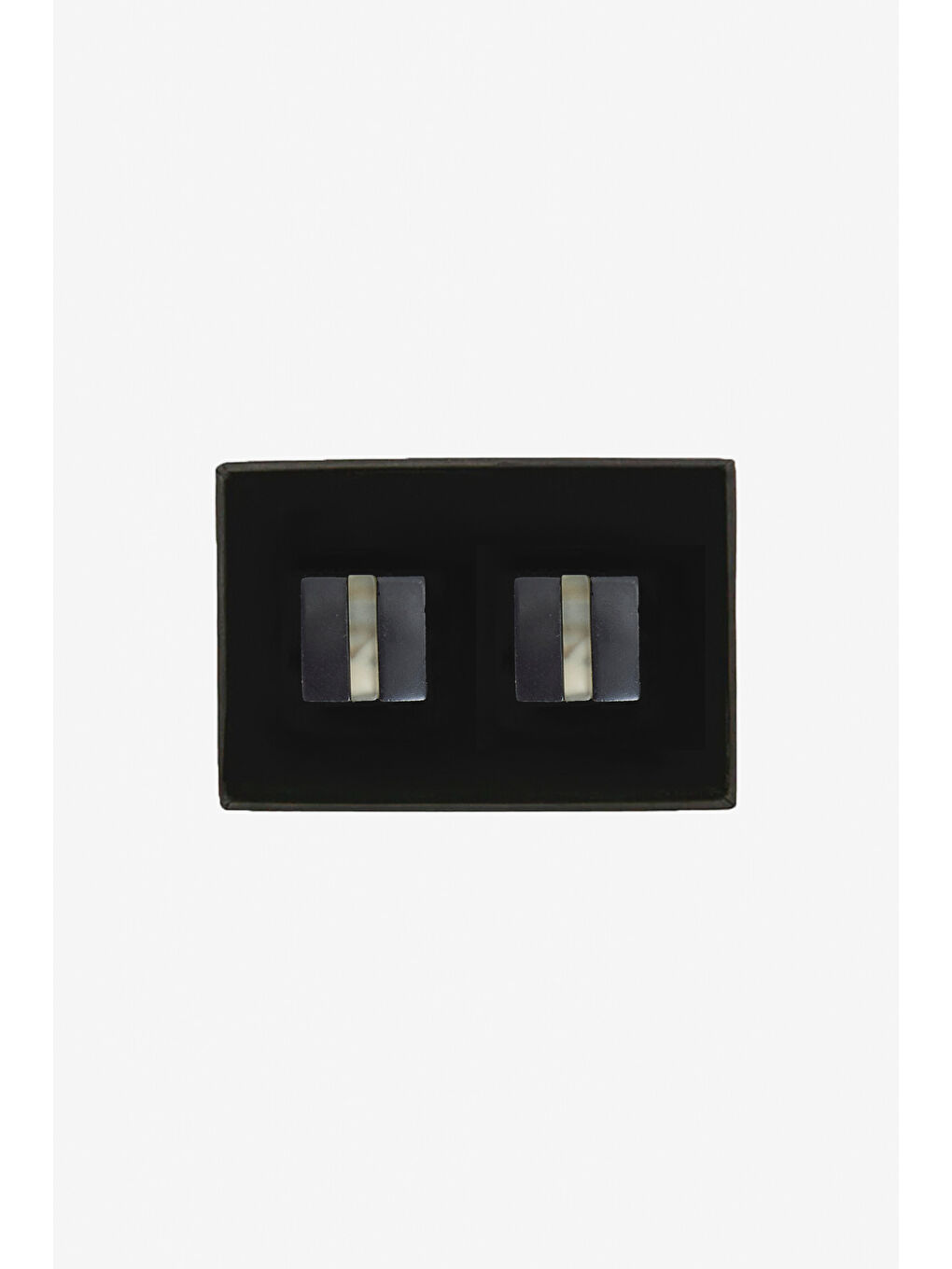 Erkek Siyah-Gri Metal Kol Düğmesi