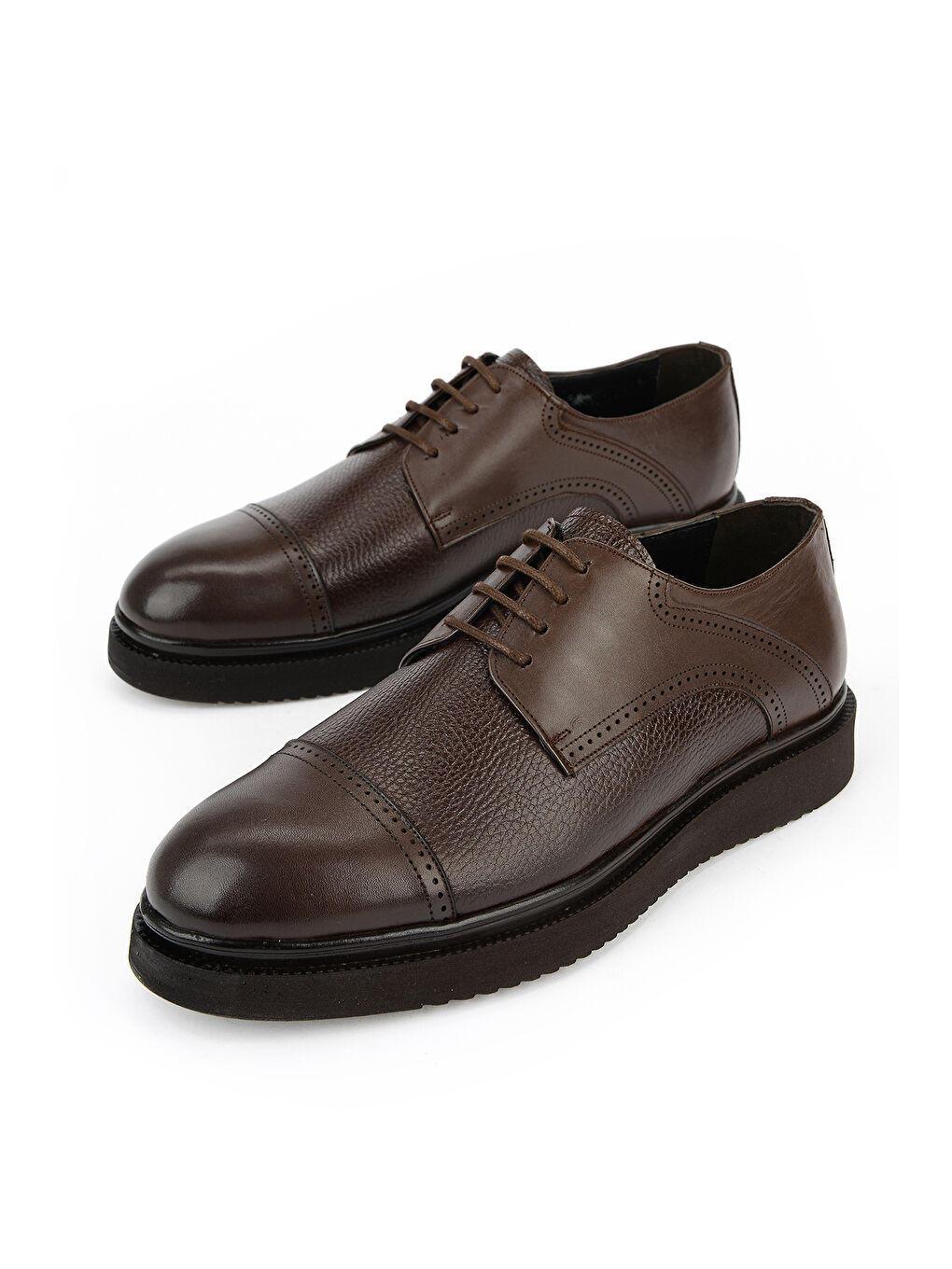 Kahverengi Erkek Hakiki Deri Klasik Ayakkabı 15348Z807 Kahve-4