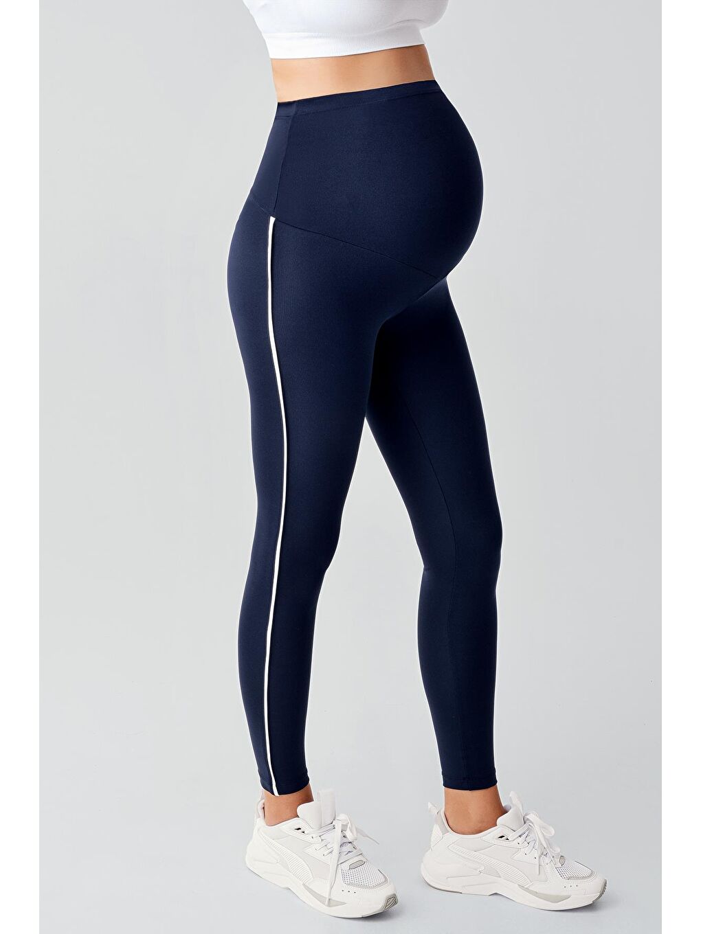 Lacivert Biyeli Yüksek Bel Esnek Toparlayıcı Hamile Tayt T24-3
