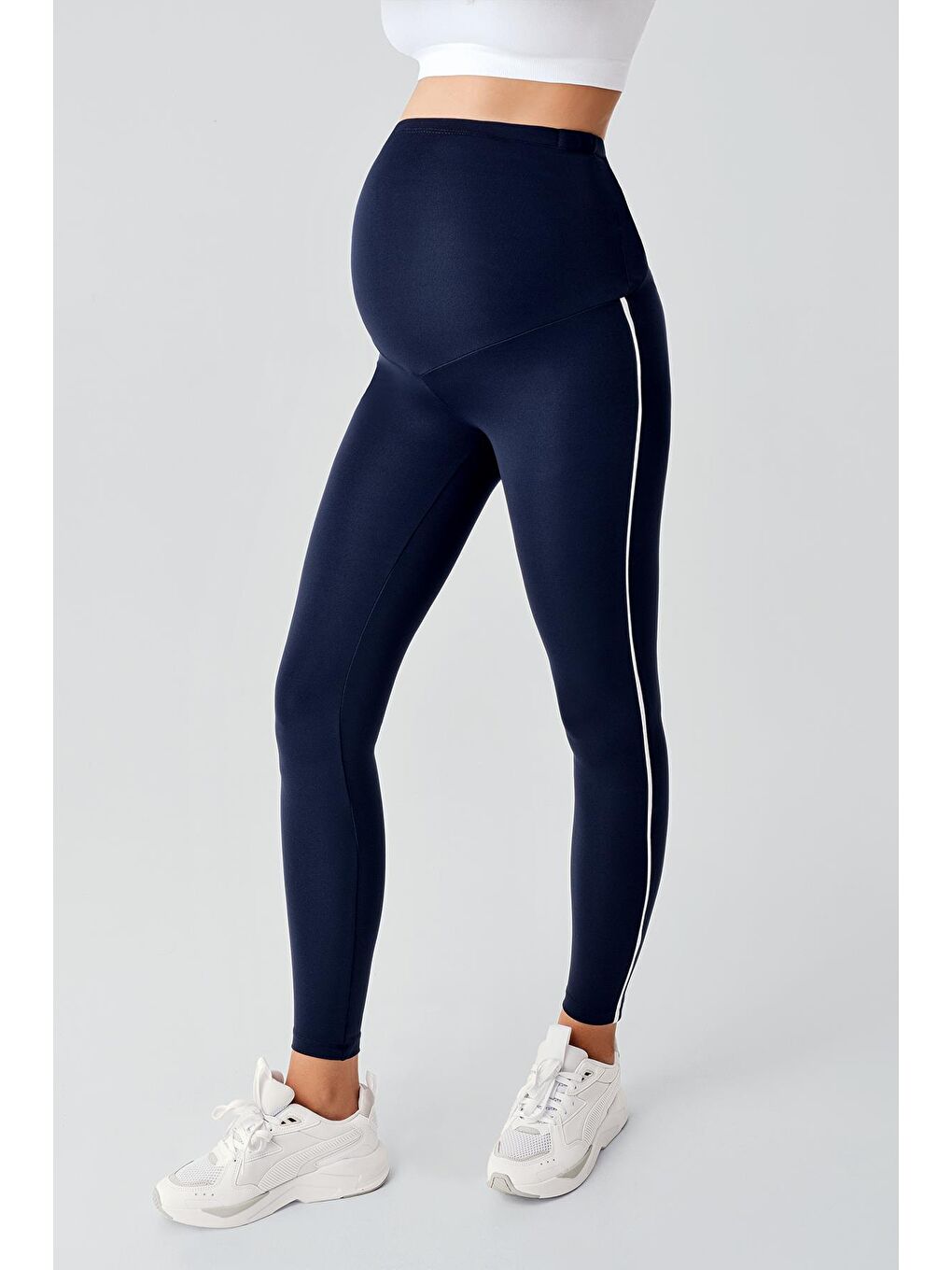 Lacivert Biyeli Yüksek Bel Esnek Toparlayıcı Hamile Tayt T24-4