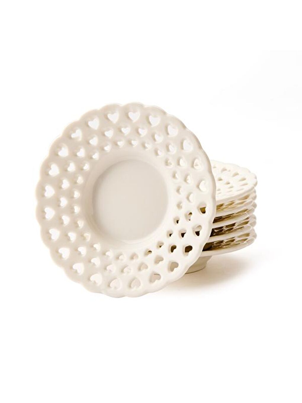 6'lı Porselen Çay Tabağı - Beyaz - 11 cm-3