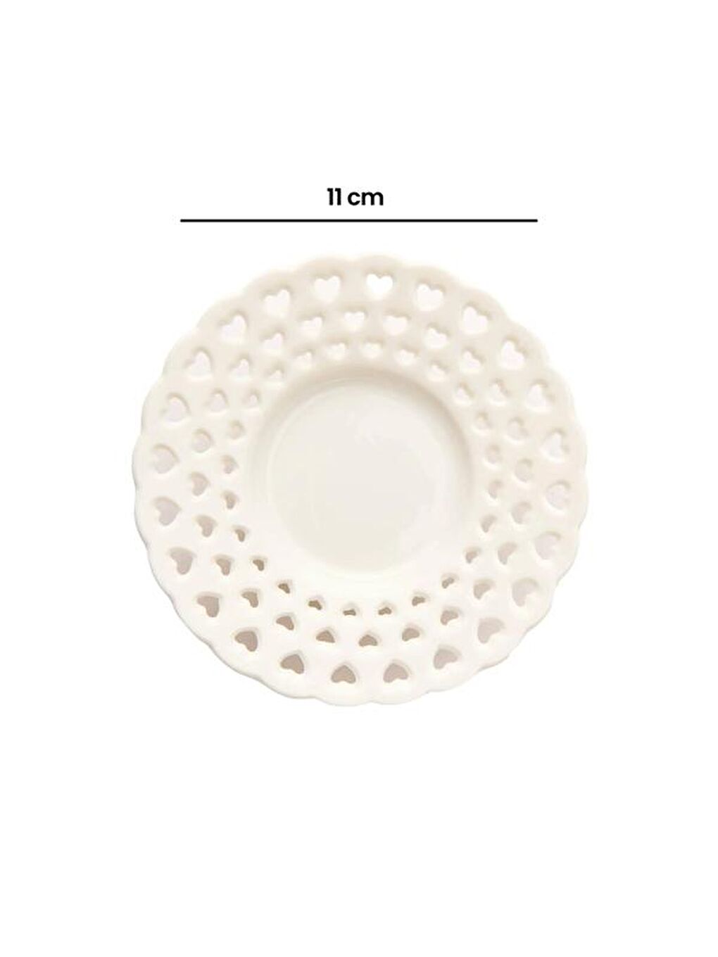 6'lı Porselen Çay Tabağı - Beyaz - 11 cm-5