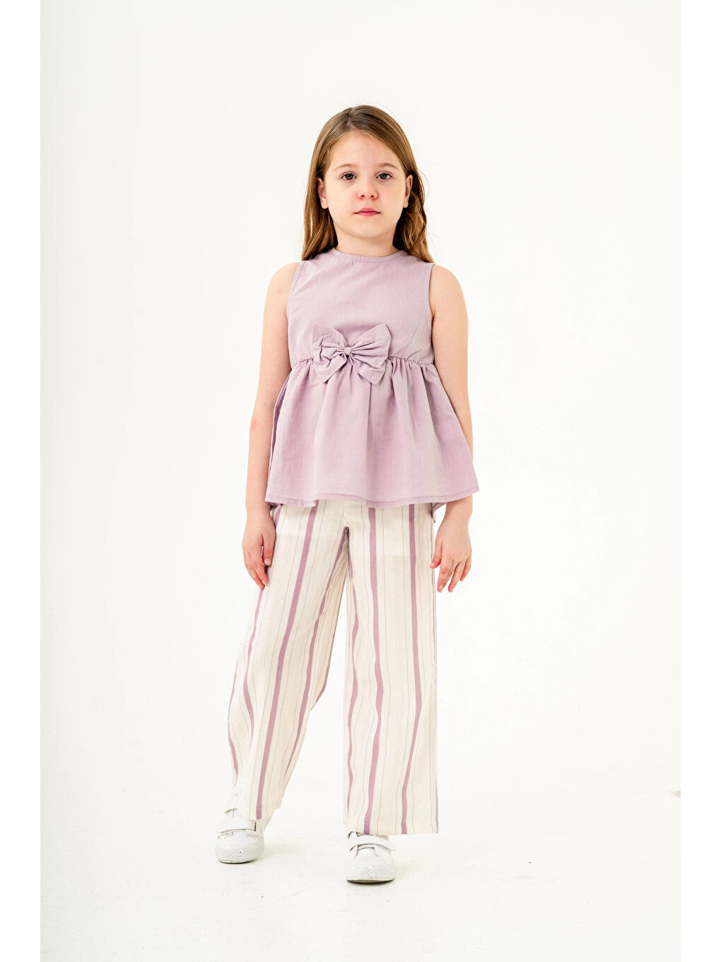 Lila Kurdela Detaylı Kız Çocuk Takım 3834-1