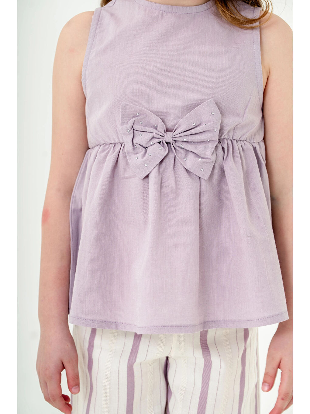 Lila Kurdela Detaylı Kız Çocuk Takım 3834-3