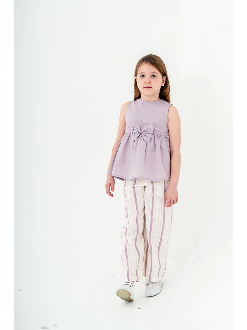 Lila Kurdela Detaylı Kız Çocuk Takım 3834-4