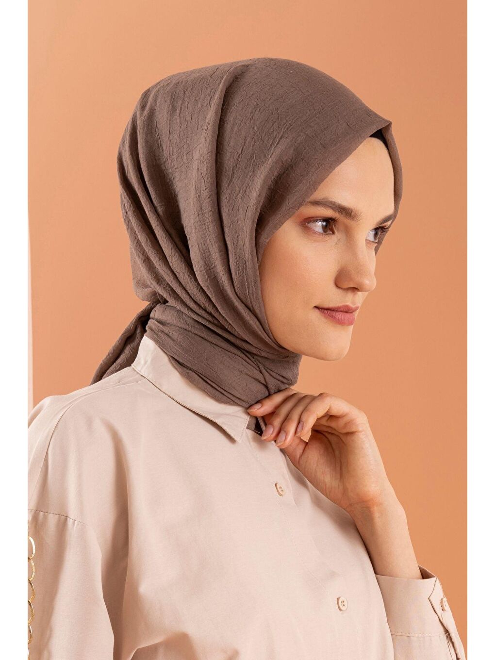 Kahverengi Kadın Konfor Şal 195/85 Cm-2