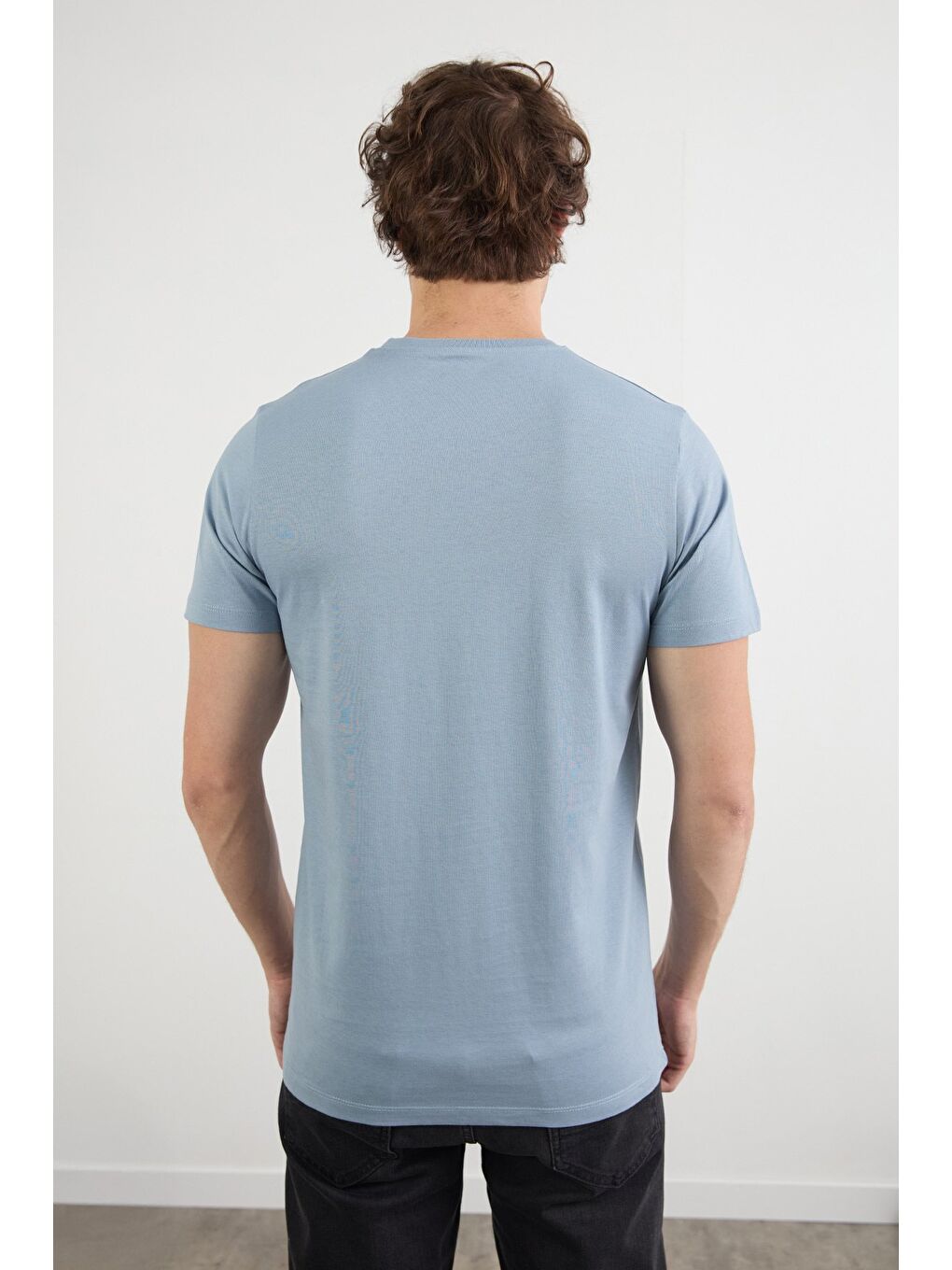 Mavi Kutup Ayısı Kabartma Baskılı Tişört-3