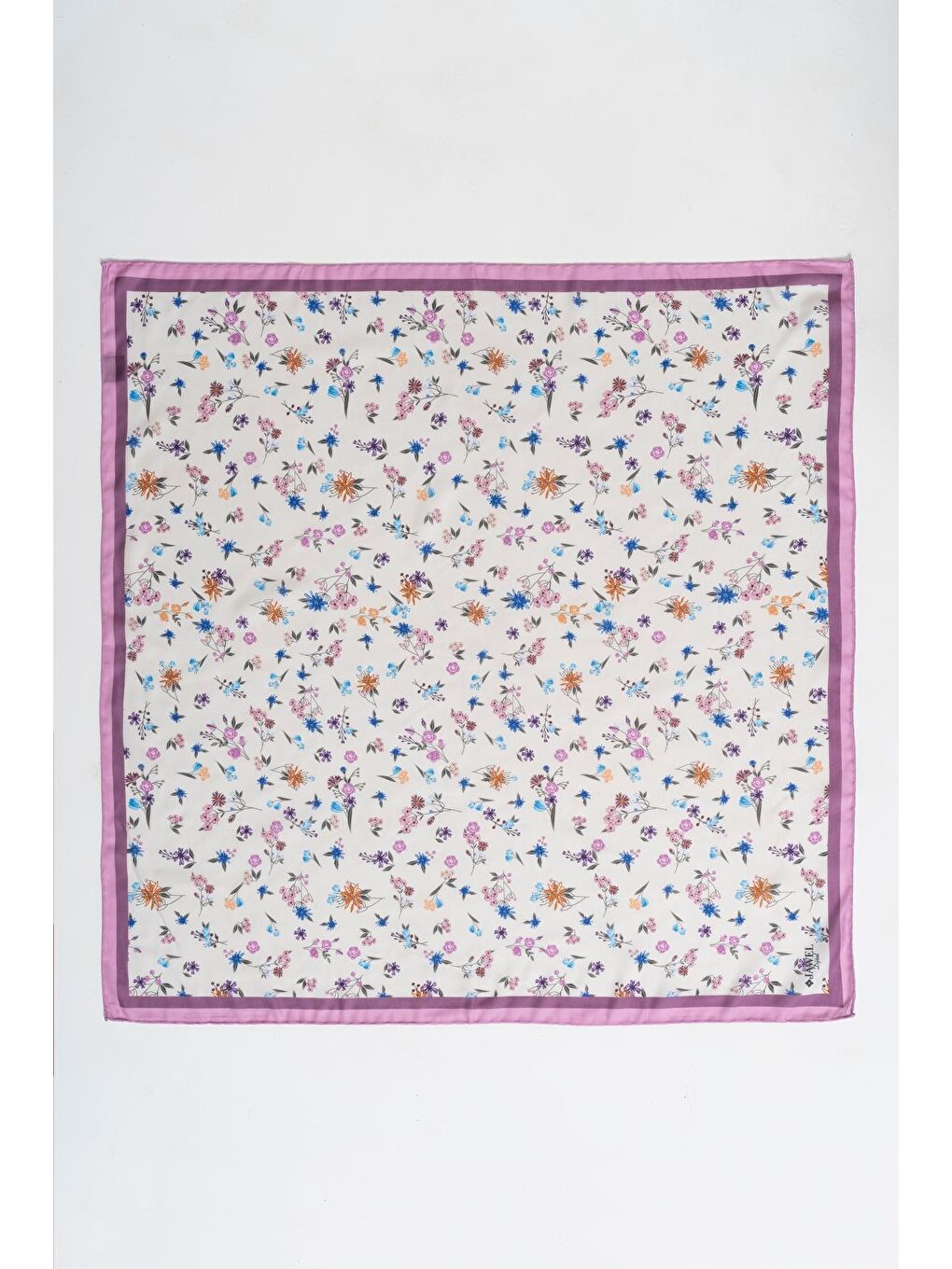 Lila Kadın Digital Baskılı Çiçek Desen Soft Eşarp-1