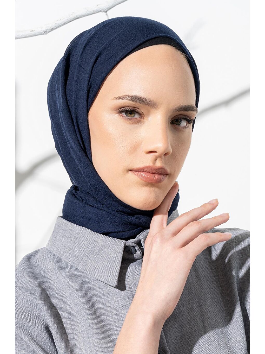 Lacivert Kadın Konfor Şal 195/85 Cm