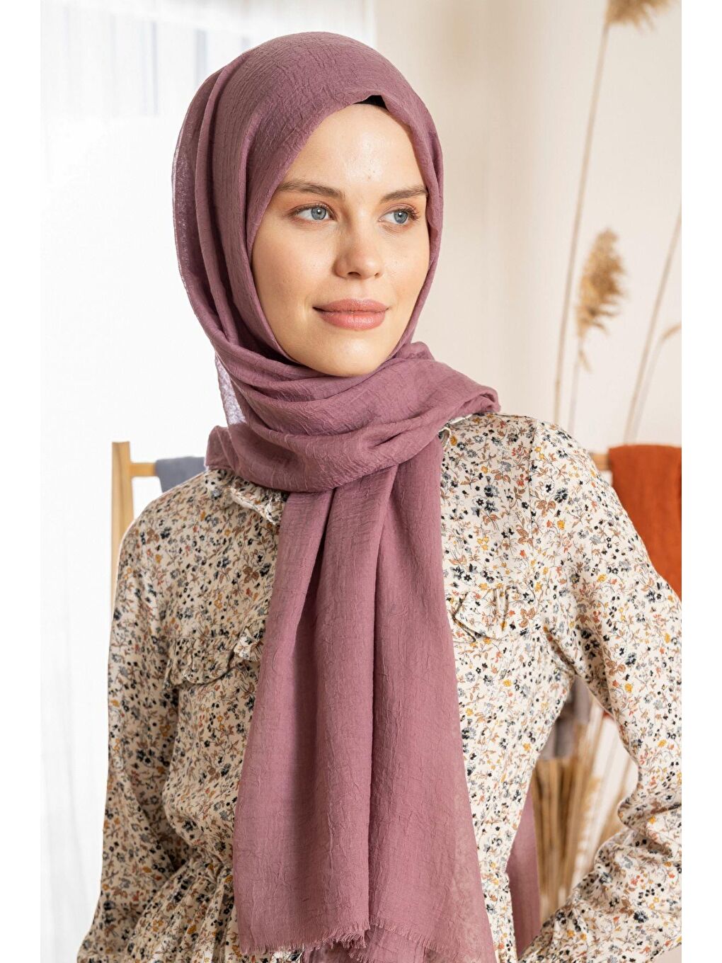 Pembe Kadın Konfor Şal 195/85 Cm-1