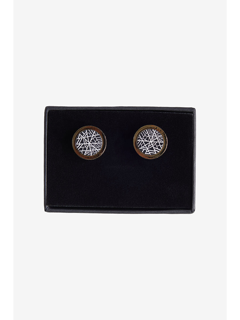 Erkek Sarı-Siyah Metal Kol Düğmesi-1