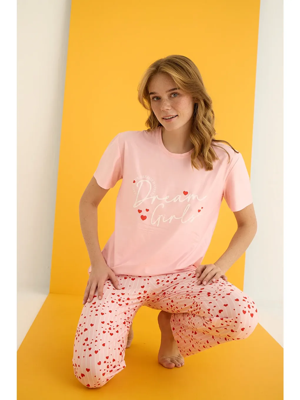 Pembe Marla Pijama Takımı 7061-15