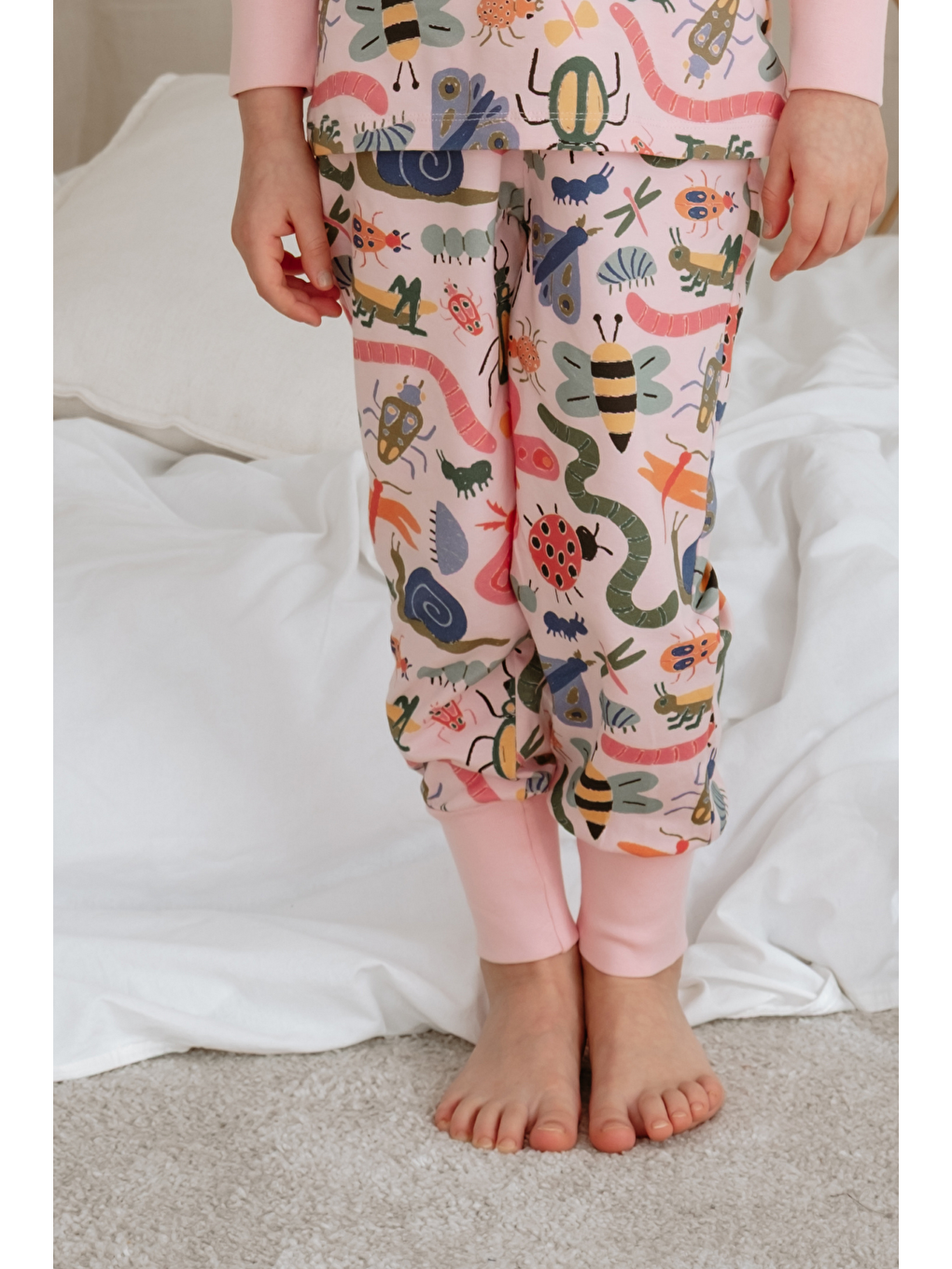 Pembe Renkli Böcek Desenli Pijama Alt-1
