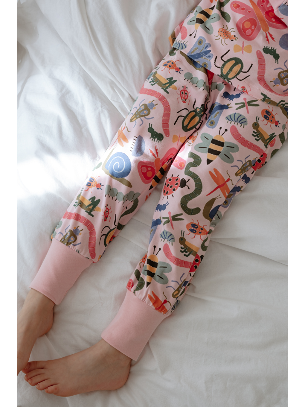 Pembe Renkli Böcek Desenli Pijama Alt-2