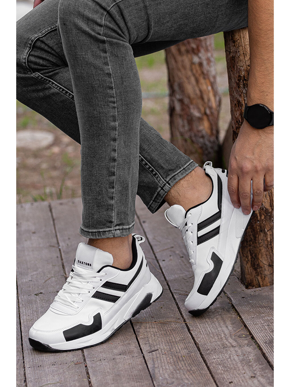 Daxtors Beyaz Gordon Günlük Ortopedik Erkek Sneaker Spor Ayakkabı