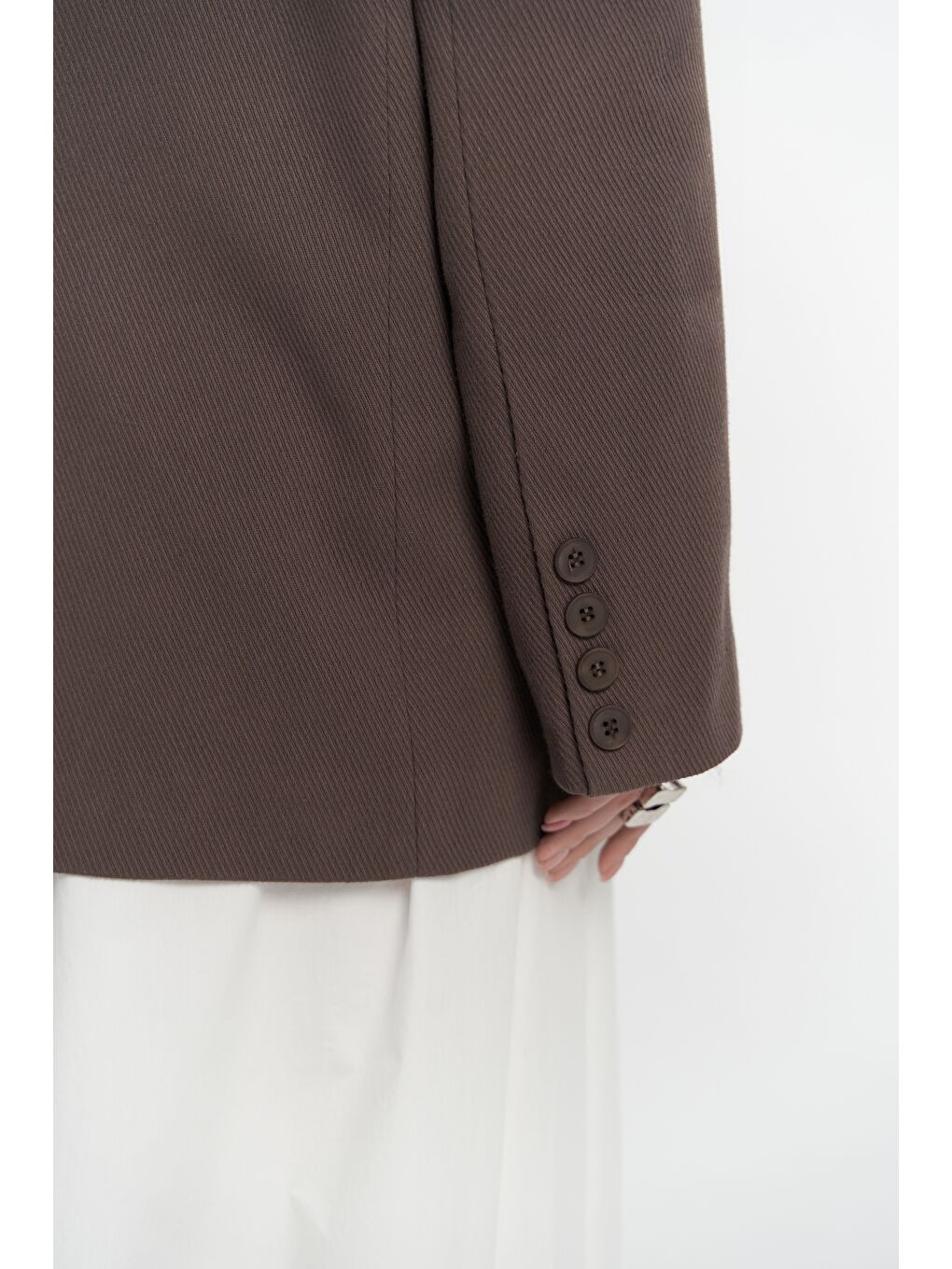 Kahverengi Symi Geniş Kesim Basic Kahve Blazer-3