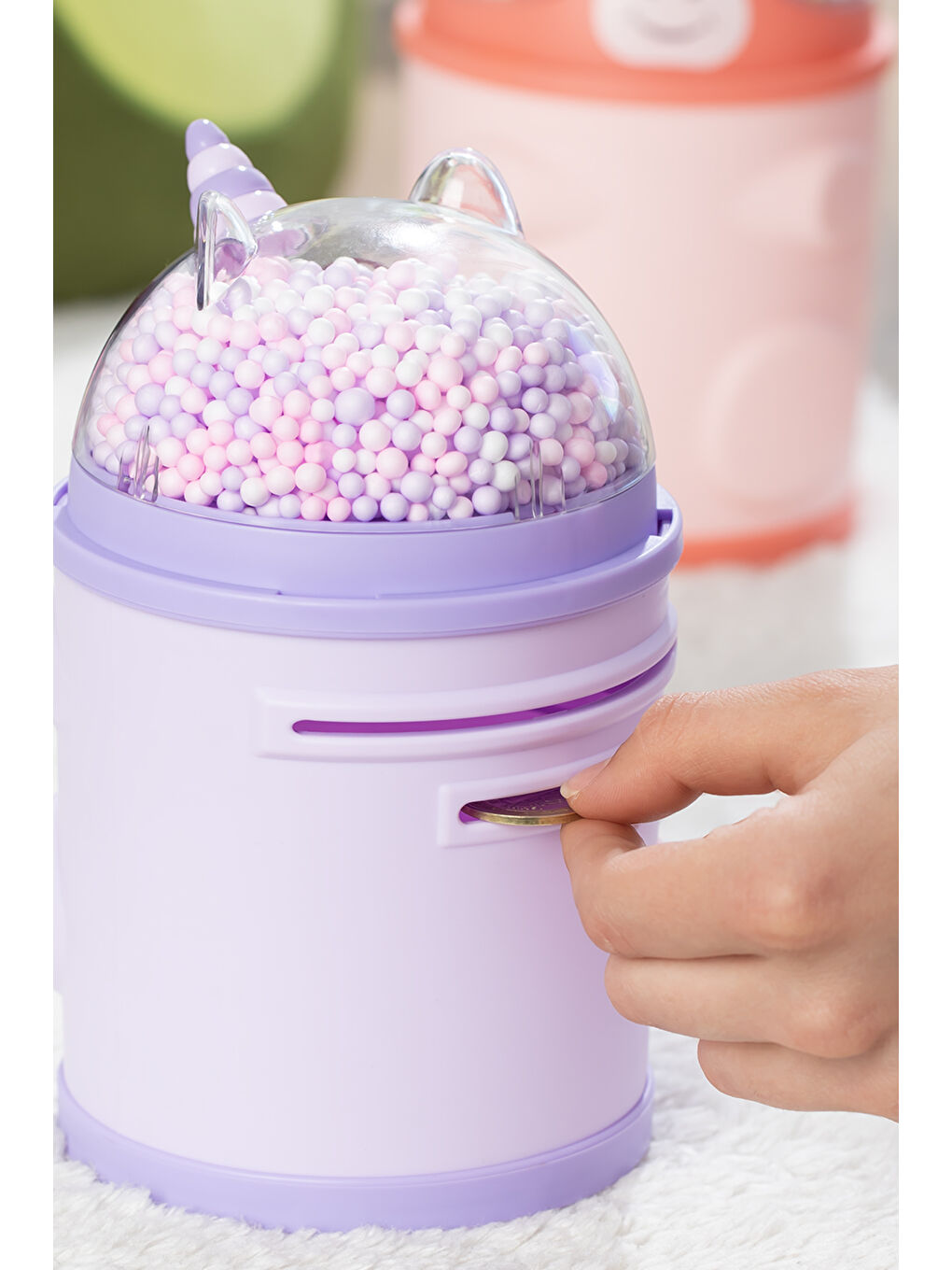 044-1 Pvc Şifreli Kilitli Kumbara Lila 11x18,5cm-2