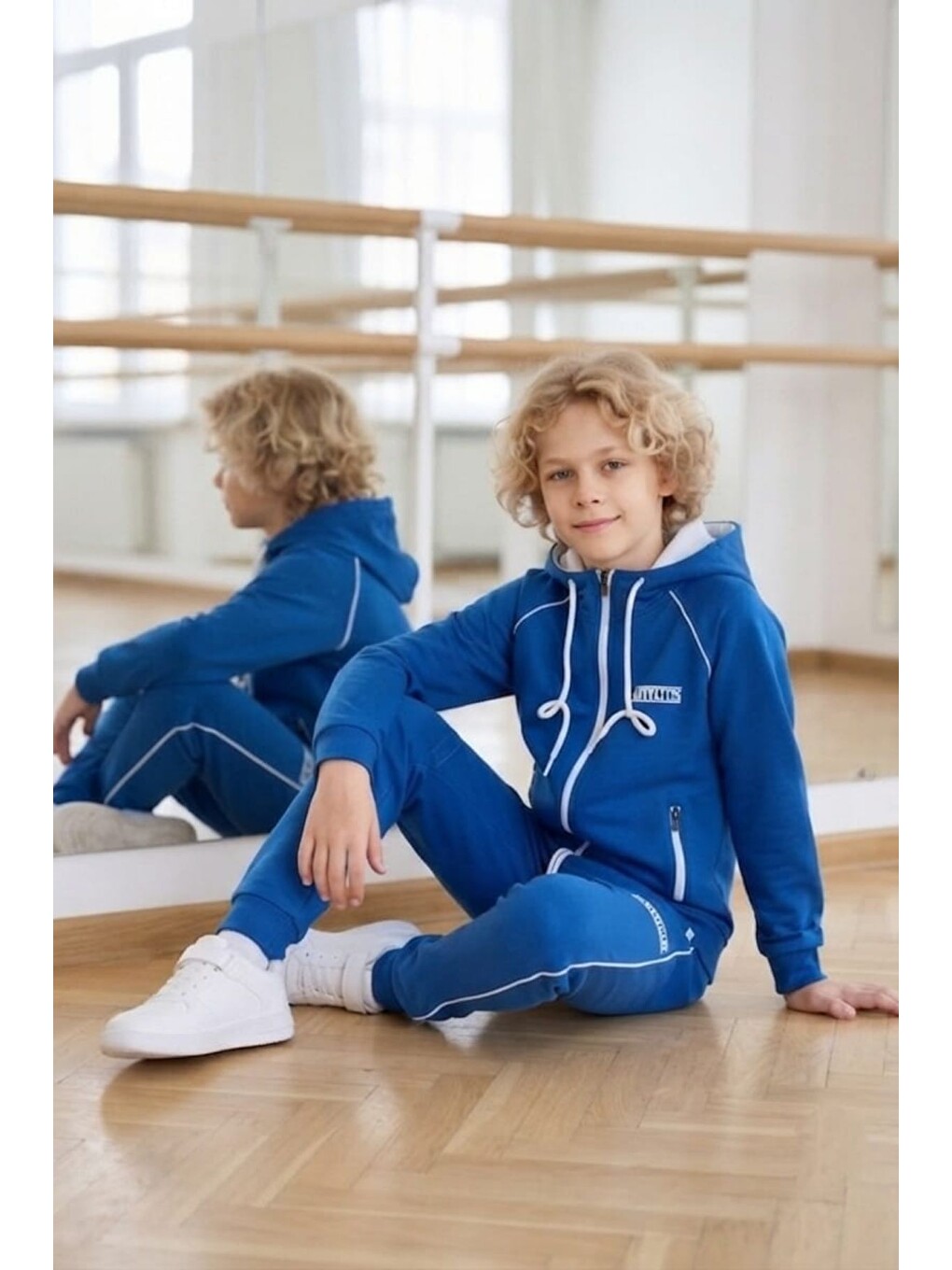 Mavi Erkek Çocuk Scuba Atheletic Reglan Kol Kapüşonlu Dalgıç Kumaş Eşofman Takımı Esf7028-6