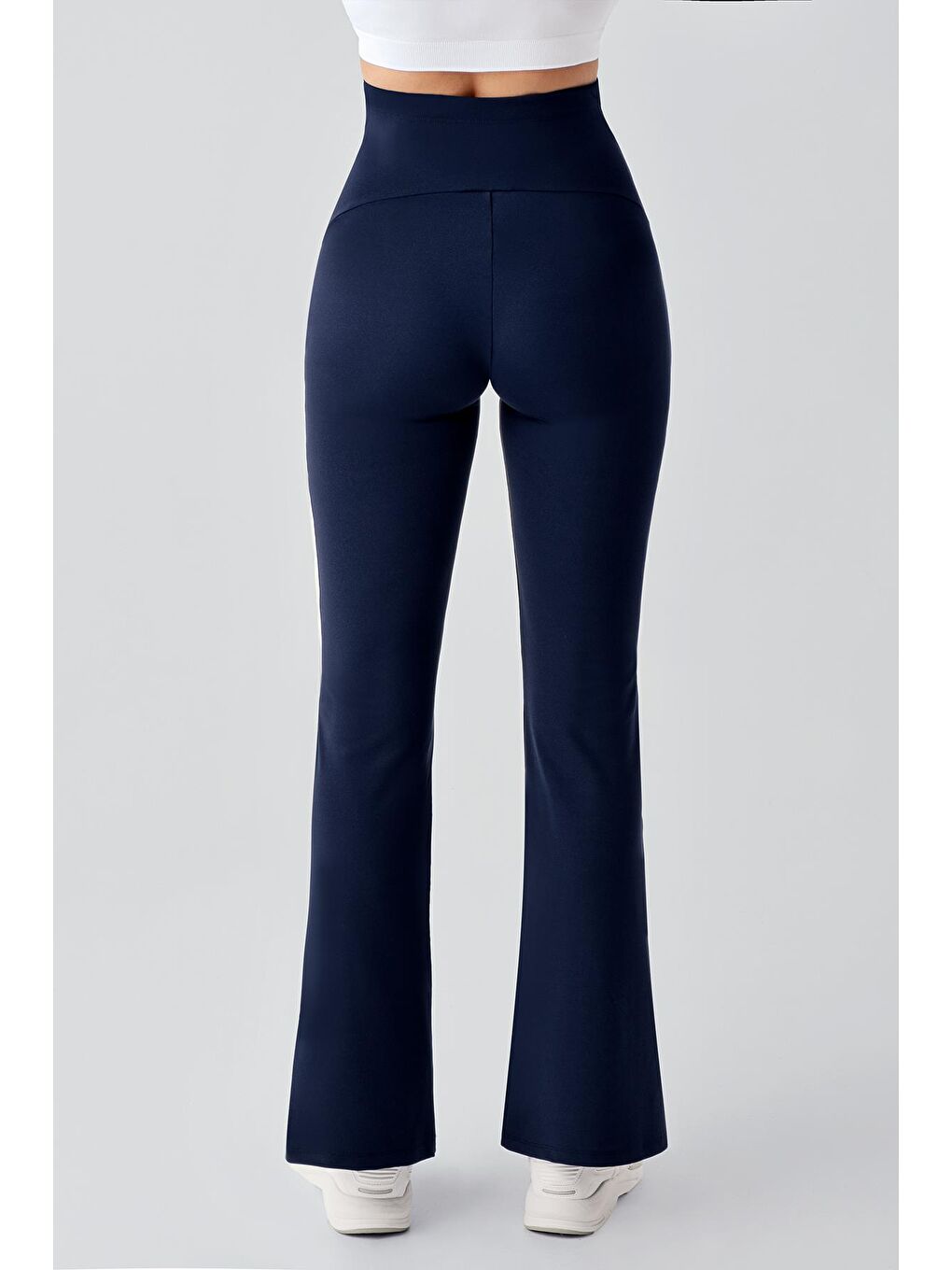 Lacivert Biyeli İspanyol Paça Yüksek Bel Esnek Toparlayıcı Hamile Tayt T25-3