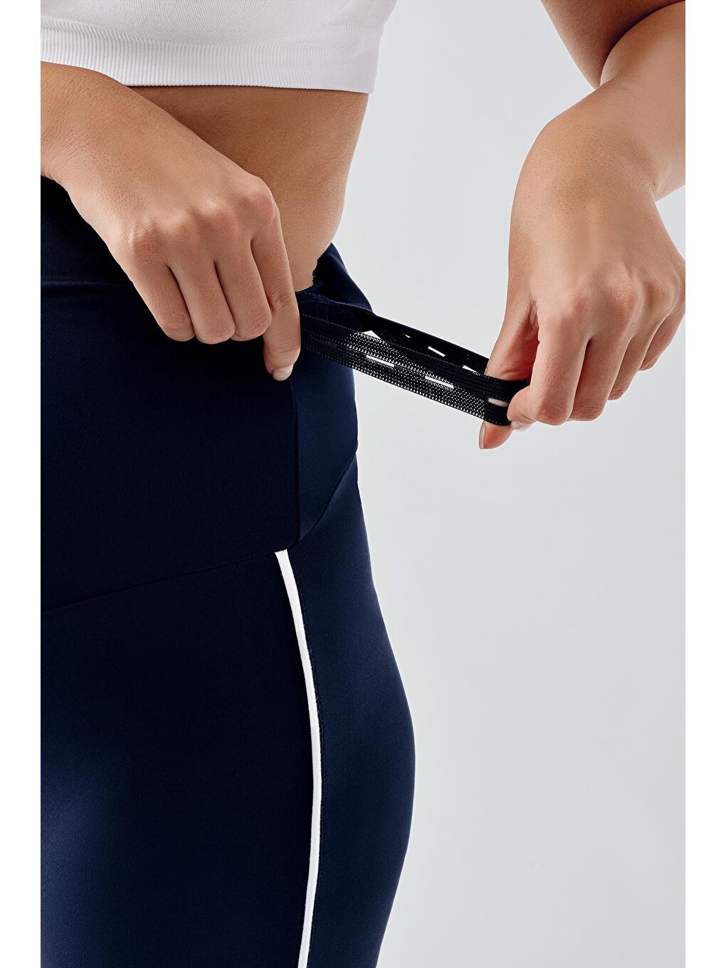 Lacivert Biyeli İspanyol Paça Yüksek Bel Esnek Toparlayıcı Hamile Tayt T25-4