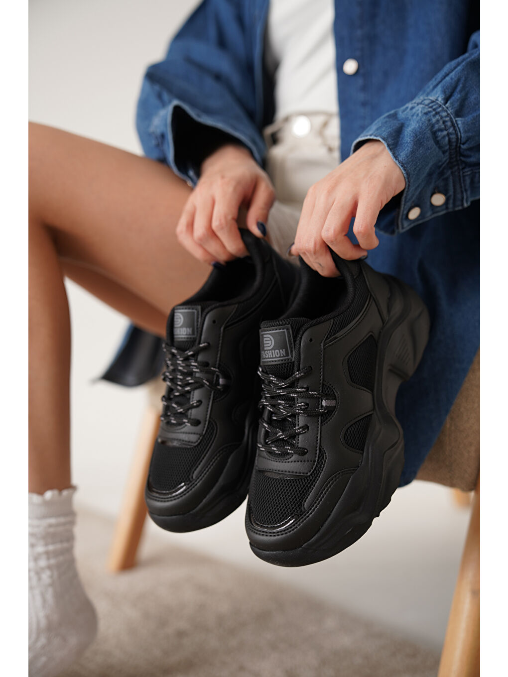 Daxtors Siyah D0143 Günlük Ortopedik Kadın Sneaker Spor Ayakkabı - 3