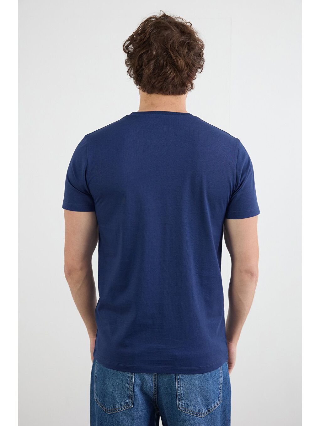 Lacivert Kutup Ayısı Kabartma Baskılı Tişört-3