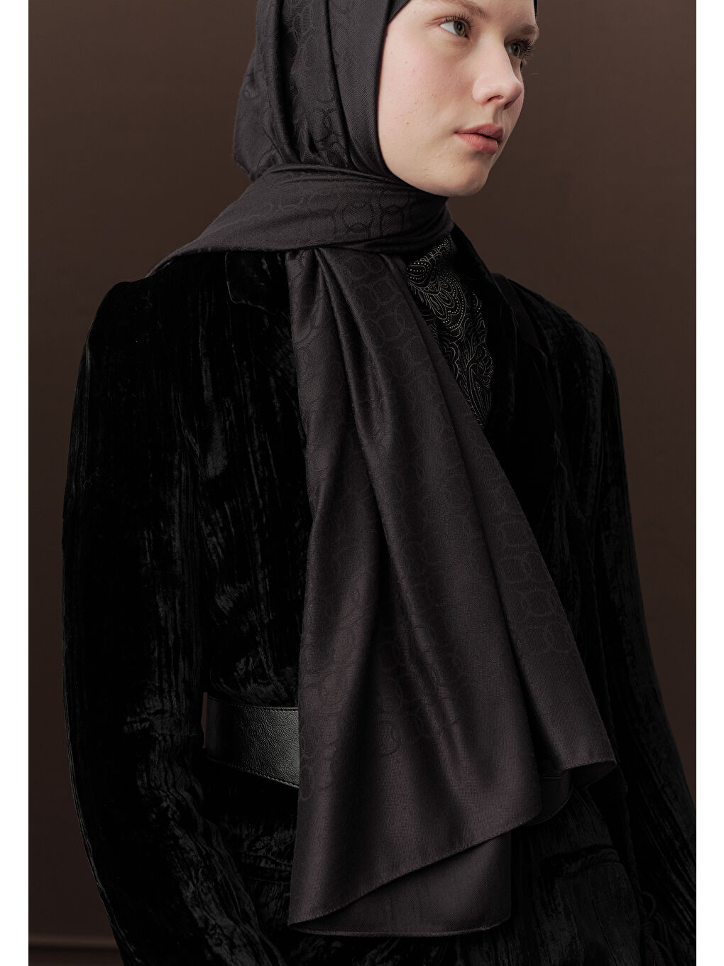 Gri Premıum Yünlü Düz Şal Füme-1