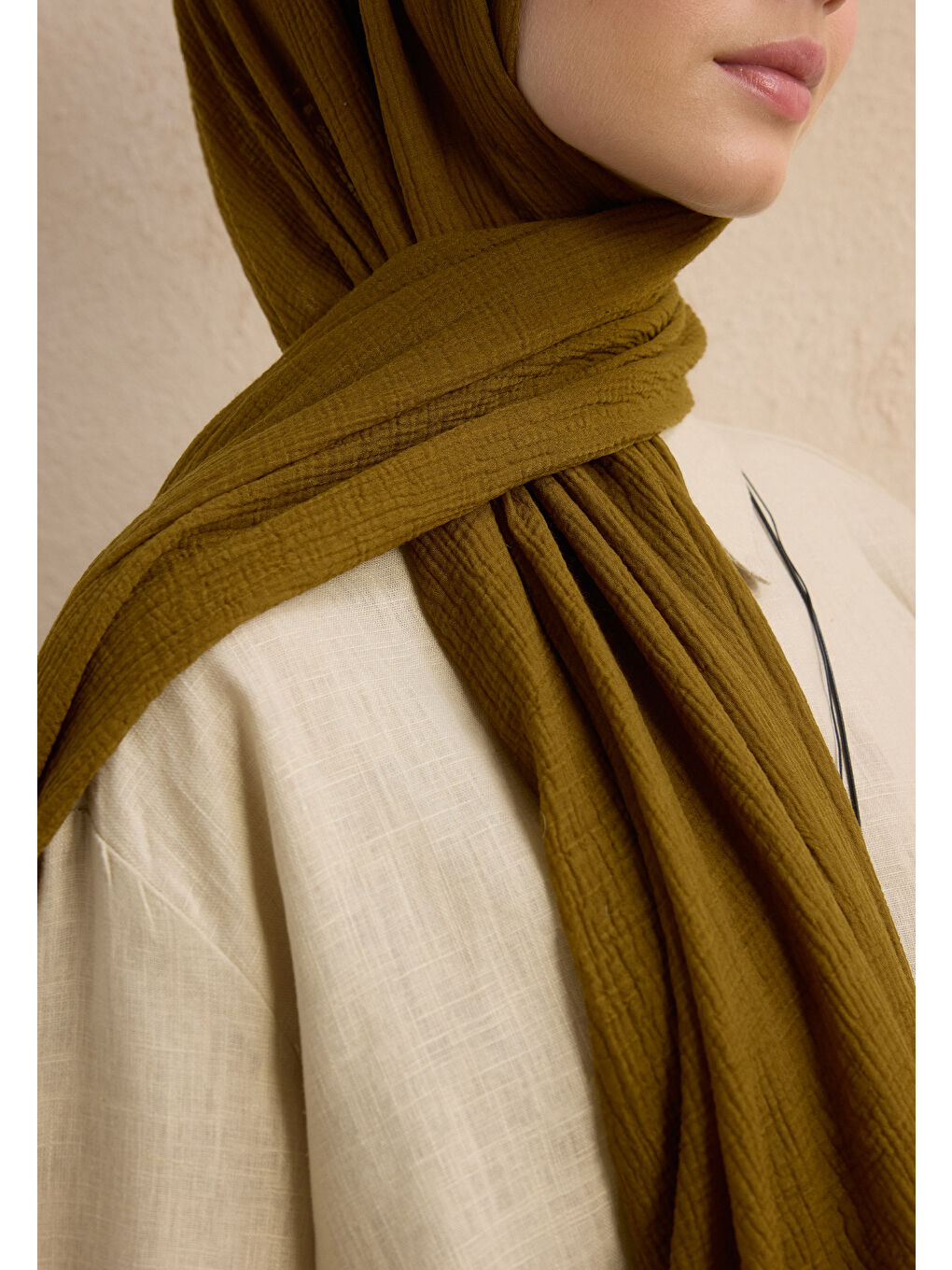 Sarı Modal Krinkıl Şal Sahra-3