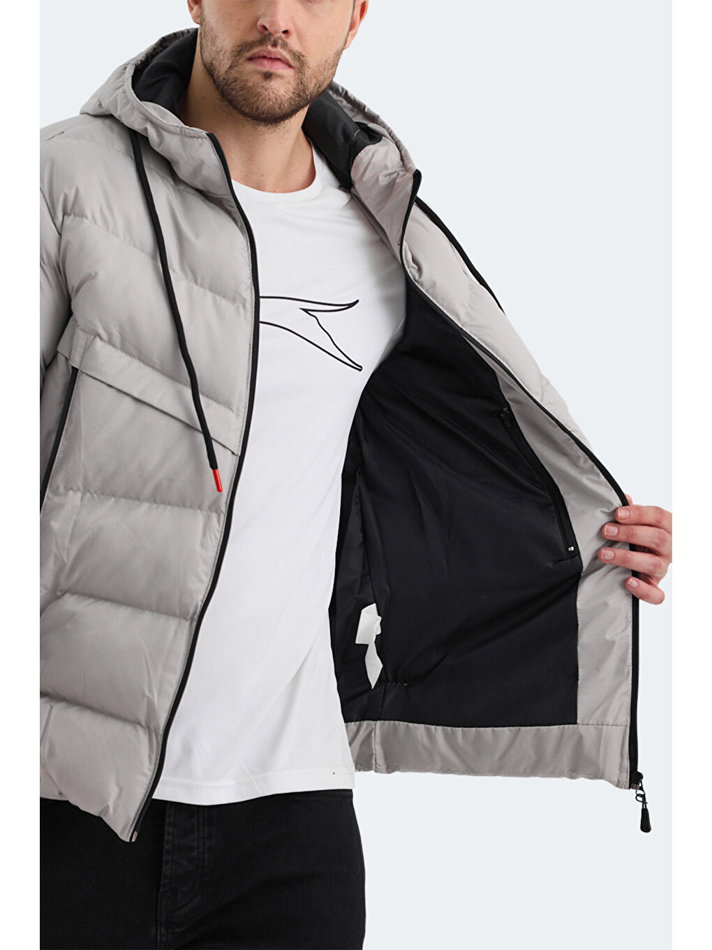 Bej Standart Kalıp Erkek Mont-5